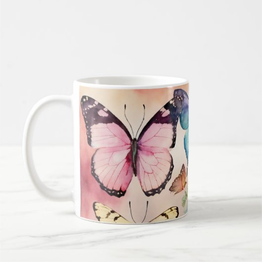 Mug "Ailes Whimsical : Cup de café design papillon" (Gauche)