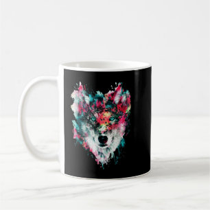 Mug Aime loups visage loup, T-shirt