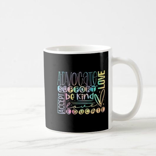 Mug Aimer Aidez Support Acceptez Être Autisme Aime (Droite)