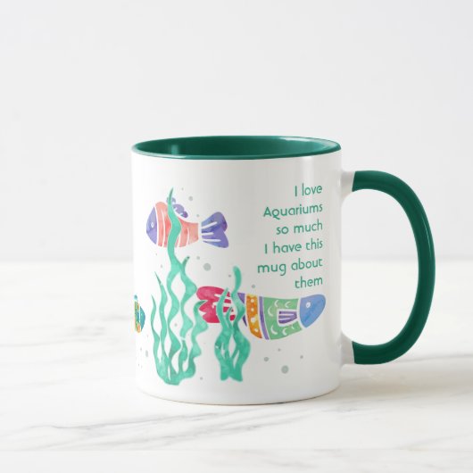Mug Aimer Aquarium Poisson tant je me divertit Citer M (Droite)