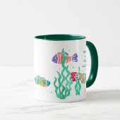 Mug Aimer Aquarium Poisson tant je me divertit Citer M (Devant droit)