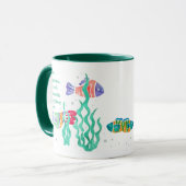 Mug Aimer Aquarium Poisson tant je me divertit Citer M (Devant gauche)