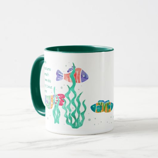 Mug Aimer Aquarium Poisson tant je me divertit Citer M (Devant gauche)