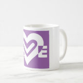Mug Aimer blanc et violet (Devant droit)