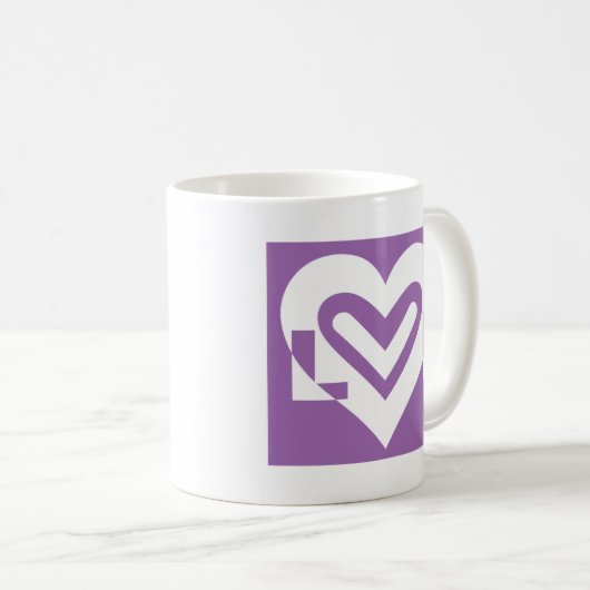 Mug Aimer blanc et violet (Devant droit)