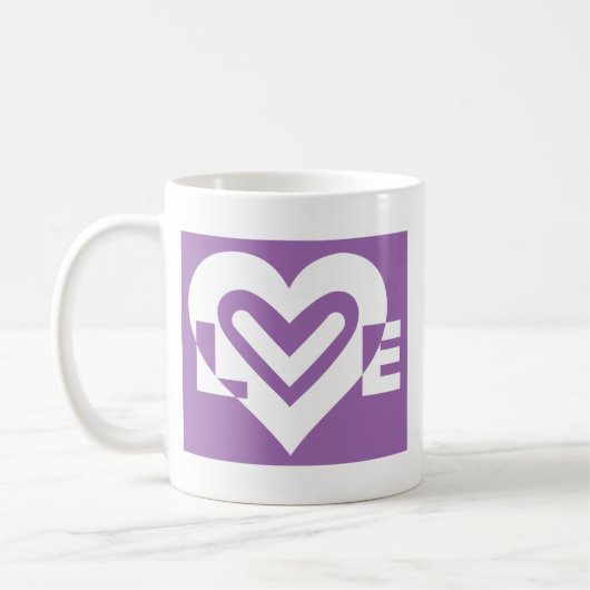 Mug Aimer blanc et violet (Gauche)