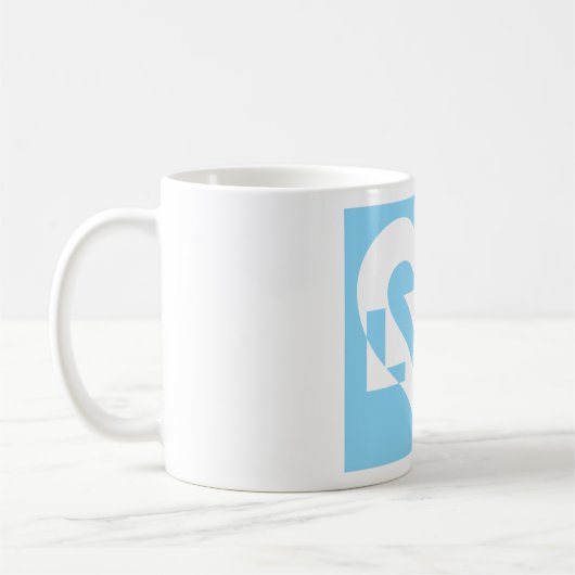 Mug Aimer Blanc sur Bleu (Gauche)