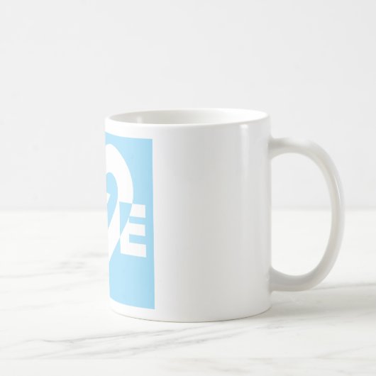 Mug Aimer Blanc sur Bleu (Droite)