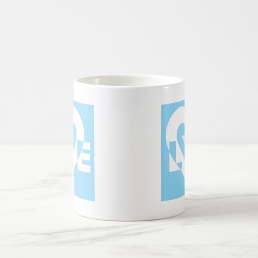 Mug Aimer Blanc sur Bleu (Centre)