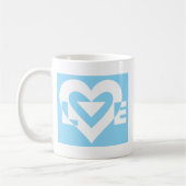 Mug Aimer Blanc sur Bleu (Gauche)