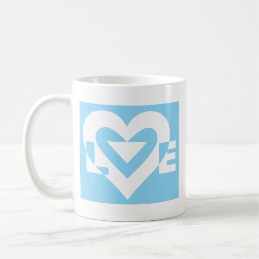 Mug Aimer Blanc sur Bleu (Gauche)