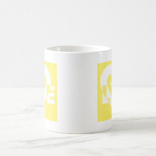 Mug Aimer Blanc sur Jaune (Centre)