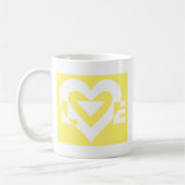 Mug Aimer Blanc sur Jaune (Gauche)