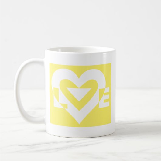 Mug Aimer Blanc sur Jaune (Gauche)