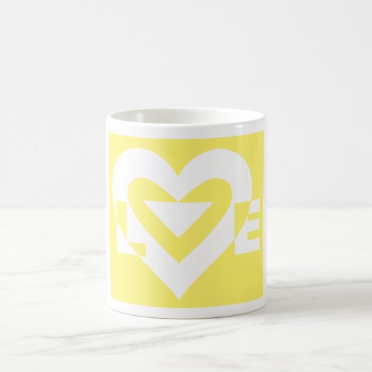 Mug Aimer Blanc sur Jaune (Centre)