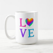 Mug AIMER Coeur arc-en-ciel (Gauche)