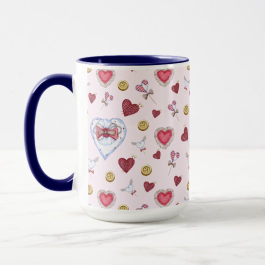 Mug Aimer Coeur coudre aquarelle        (Gauche)