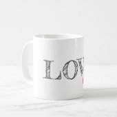 Mug AIMER IT Typographie moderne Artiste noir blanc ro (Devant gauche)