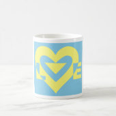 Mug Aimer jaune sur bleu (Centre)