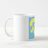 Mug Aimer jaune sur bleu (Gauche)