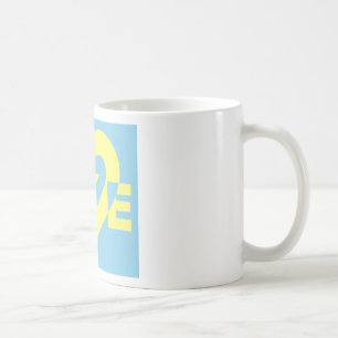 Mug Aimer jaune sur bleu