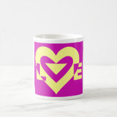 Mug Aimer Jaune sur violet (Centre)