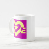 Mug Aimer Jaune sur violet (Devant gauche)