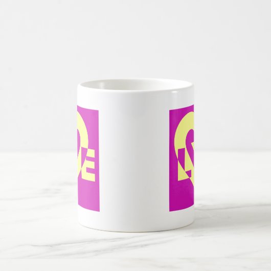 Mug Aimer Jaune sur violet (Centre)
