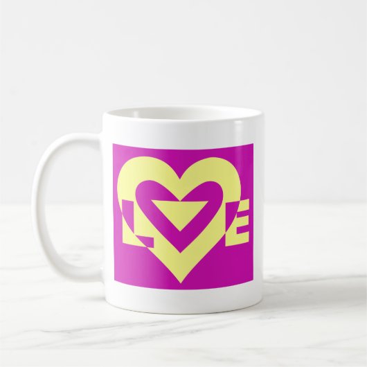 Mug Aimer Jaune sur violet (Gauche)