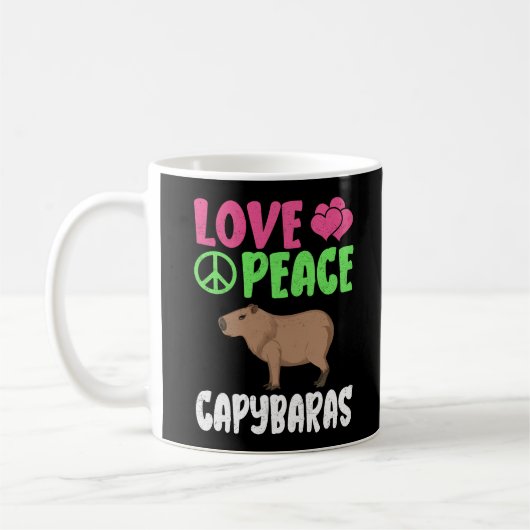Mug Aimer la paix Capybaras mignons animaux Capybara L (Gauche)