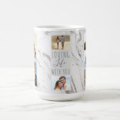 Mug Aimer la vie avec toi - 7 photos en collage Marbre (Centre)