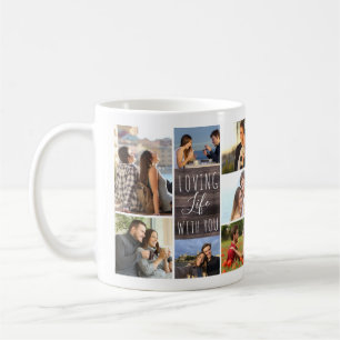 Mug Aimer la vie avec vous 14 Photo Collage Panneau en