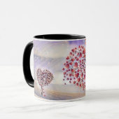 Mug Aimer l'arbre avec les coeurs Aquarelle (Devant gauche)