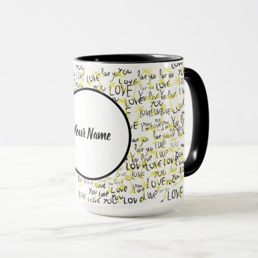 Mug Aimer l'art texte (Devant droit)