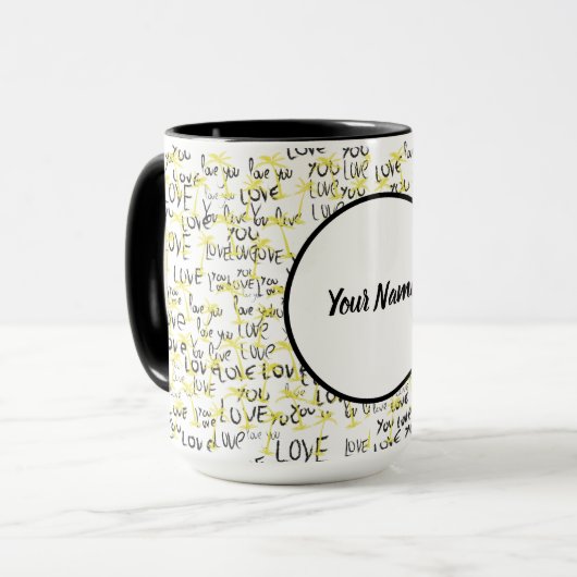 Mug Aimer l'art texte (Devant gauche)
