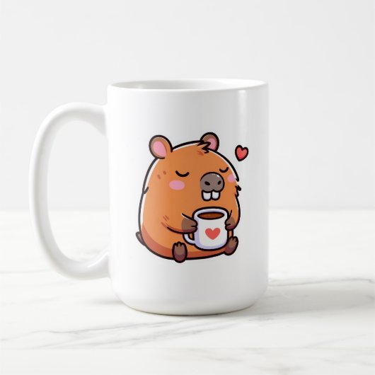 Mug Aimer le café Capybara (Gauche)