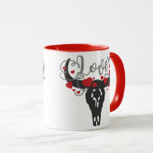 Mug AIMER le coeur du crâne (Devant droit)