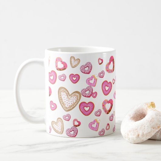 Mug Aimer les beignets de coeur et les cadeaux sucrés  (Avec donut)