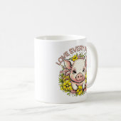 Mug Aimer les cochons en fleurs (Devant droit)