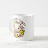 Mug Aimer les cochons en fleurs (Devant gauche)