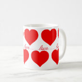 Mug Aimer les coeurs rouges (Devant droit)