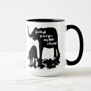 Mug Aimer Mère Citation Eléphants