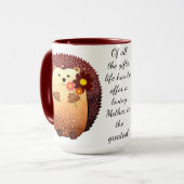 Mug Aimer Mère Citation Inspirationnelle Cute Hérisson (Devant gauche)