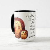 Mug Aimer Mère Citation Jardinage Hérisson Maman & béb (Devant gauche)