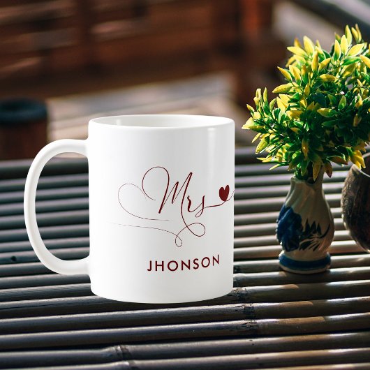 Mug Aimer Mme Avec Nom Personnalisé Femme Mariage cade