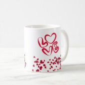 Mug AIMER Pétales de couleur rouge (Devant droit)