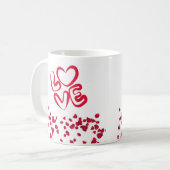 Mug AIMER Pétales de couleur rouge (Devant gauche)
