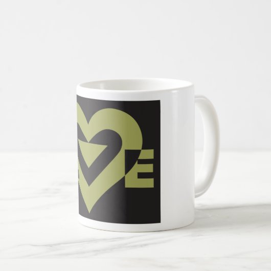 Mug Aimer Sage Vert sur Noir (Devant droit)