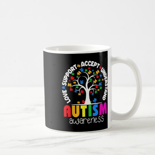 Mug Aimer Support Accepter Comprendre L'Autisme De L'A (Droite)