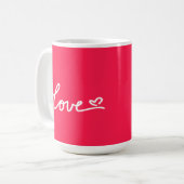 Mug Aimer texte blanc sur rose (Devant gauche)